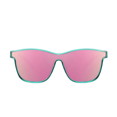 TURBO TEAL ON PINK FROSTED HEELS Aura Shades
