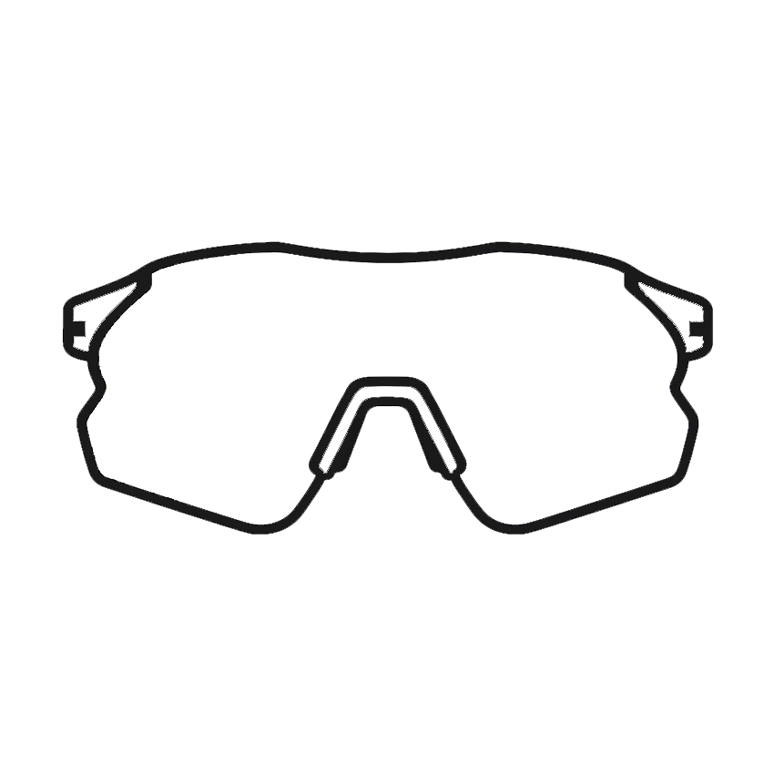 Outline icon of sport sunglasses with wraparound frame design
